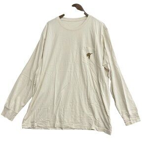 NWOT Lands' End Men's XXL Long-Sleeve T-Shirt Pocket Bird Printed Crewneck